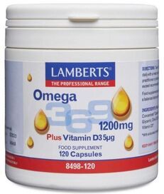 Lamberts Omega 3, 6 And 9 Plus Vitamin D3 5µg 120 Caps #8498