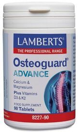 Lamberts Oseoguard® Advance New (Calcium 500mg/Magnesium 250mg Plus Vitamins D3 & K2) 90 Tabs #8227
