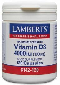 Lamberts Vitamin D3 4000iu (100µg)120 Caps #8142