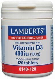 Lamberts Vitamin D3 400 iu (10mcg) 120 Tablets # 8140